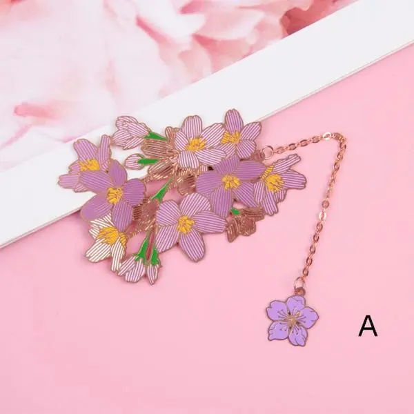 Japanese Cherry Blossom Metal Bookmark,Reading Mark,Delicate Book Accessories for Friend,Teacher's Day Gift,Book Club/Back to School Essentials
