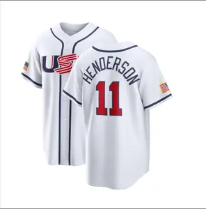 USA Baseball Gunnar Henderson Road Stadium Jersey,White 2026 World Baseball Classic,Fan Name Number Shirt,Men Size,Custom Jersey #Baseballjersey