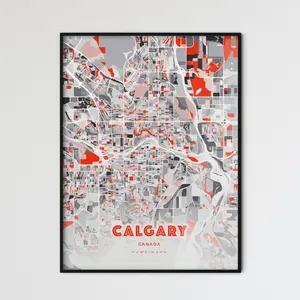 Calgary Canada Expressive Art Map Custom Poster