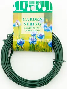 WorldWide Sales Online Garden Essentials 50ft Green Coated Garden Wire – Secure Plants, Fencing & More – Rigid, Bendable