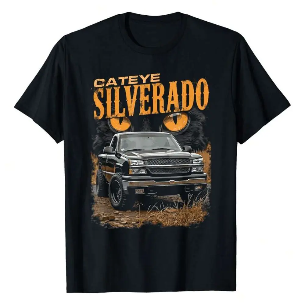 Silverado Cateye Truck Graphic T-Shirt for Men & Women, Classic OBS Pickup Design in a Soft Breathable Cotton Fabric, Casual Round Neck Short Sleeve Top, Shortsleeve, Outdoor, Stretch, Tshirt, Menswear, Workout, Crew Neck, Unisex