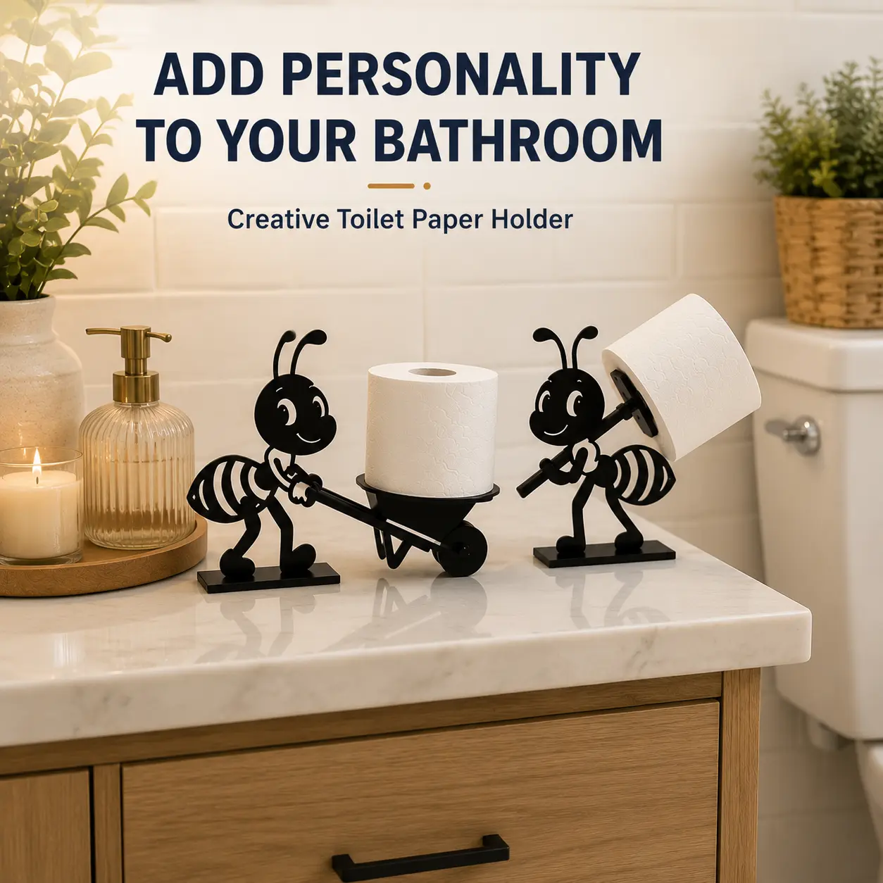 Ant-Shaped Tissue Holder - Lightweight, Smooth, Modern Home & Bathroom Gadget, Multifunctional Storage Art Piece, Practical Gift Idea for Daily Use & Holiday Gifting