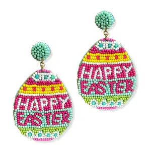 Viv&Lou Egg-Cited Beaded Easter Egg Earrings