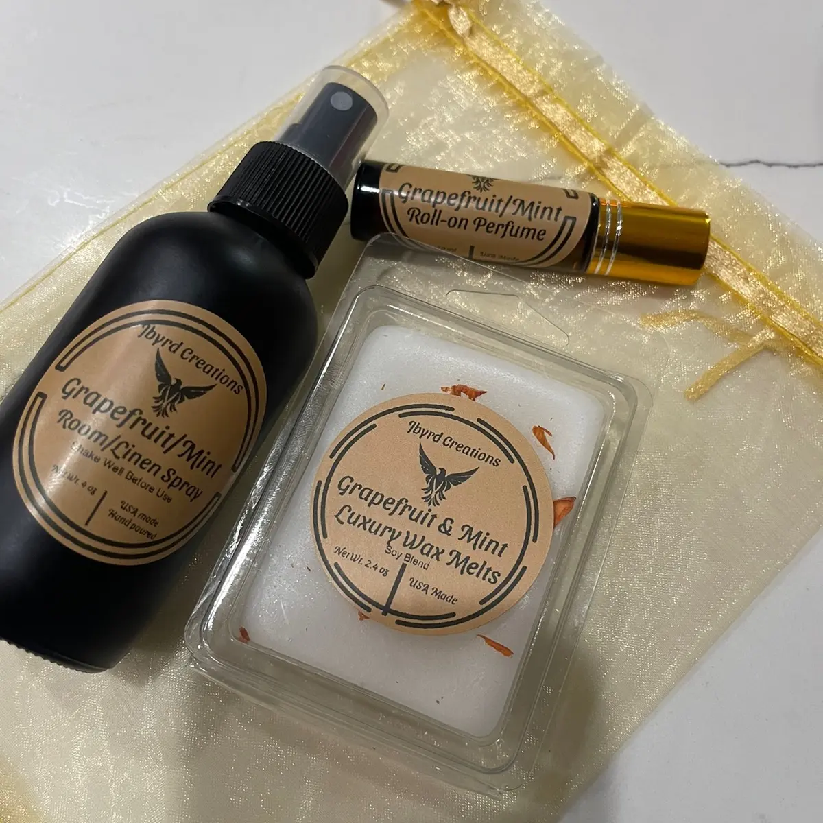 Luxury Fragrant Bundle Set (Room/Linen Spray, Wax Melts/ Roll on Fragrance)
