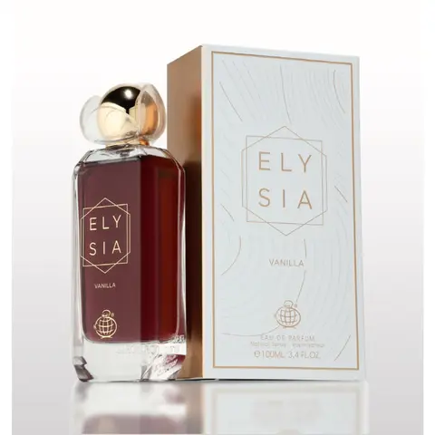 Fragrance World Elysia Vanilla EDP - 3.4oz/100ml (3 to 3.9 fl oz) Unisex Amber Perfume for Adults with Tonka Bean, Amberwood, Jasmine, Brown Sugar, Vanilla Orchid Notes (24-Month Shelf Life)