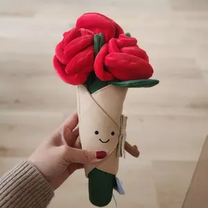 Jellycat Amuseables Rose Bouquet Soft Stuffed Plush Valentine's Day - 30cm,  Perfect for Décor, Gift for Kids Boys Girls Men Birthdays, Keychains Accessory