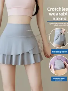 Women's Tennis Skirt, High Waist Butt Lifter, Quick-Dry Sporty Skirt, Large Size with Pockets, Versatile for Sports and Commute, High Waisted Skorts, Elastic Waist Skort