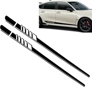PCS Car Side Body Long Stripes Decals, .In x .In Vehicle Side Door Decorative Stripes, Universal Automotive Exterior Stickers Accessories for Most SUV Truck Car (Black)