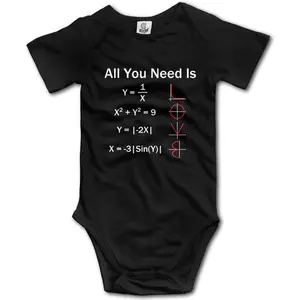 All You Need is Love Math Cotton Infant Bodysuit Playsuit Union Suit Baby Short-Sleeve Bodysuit