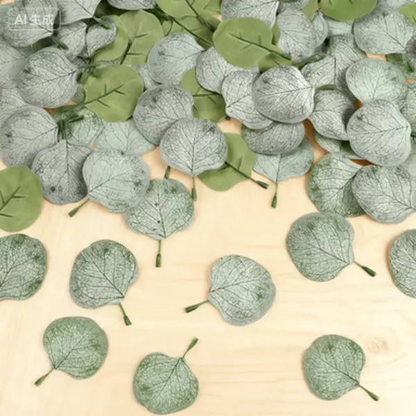400+ Pcs Decorative Artificial Eucalyptus Leaves, Nature-Inspired Fake Greenery Floral Confetti - Boho Wedding Centerpiece, DIY Garland Supplies for Engagement Party Decor (Winter Frost Color)