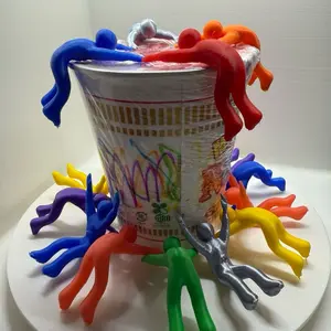 Noodle Man Ramen Noodle Stopper Figure - Colorful Design, Helps Finish Cooking Noodles Kitchen Lid Utensils Red Yellow Blue Black Green Custom