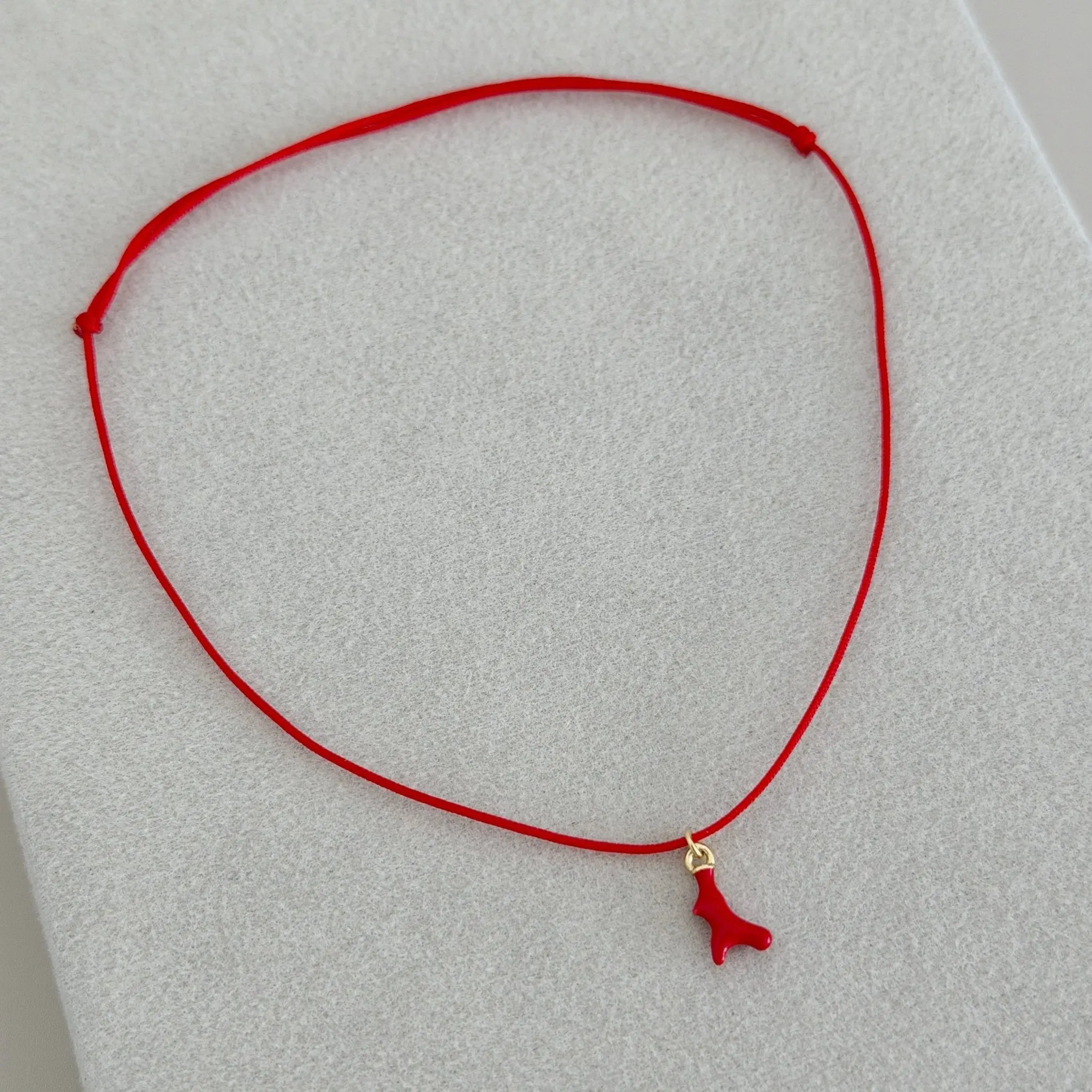 Red Coral Cord Bracelet