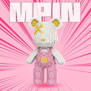 Building Block Toy Set, 32cm High Bear Puzzle, Creative Assembly Fun, Unisex Gift for Kids & Adults, Home Decor Decoration