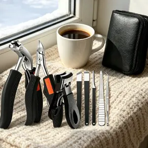 8pcs,Nail Clipper Set For Paronychia Home Pedicure Tool Portable MEN'S High-Grade Manicure Knife Dead Skin Scissors