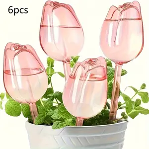 6-piece automatic watering system with irrigation balls. Suitable for potted plants, indoor greenery, and seedlings—ideal for gardens (miniature landscape decoration).