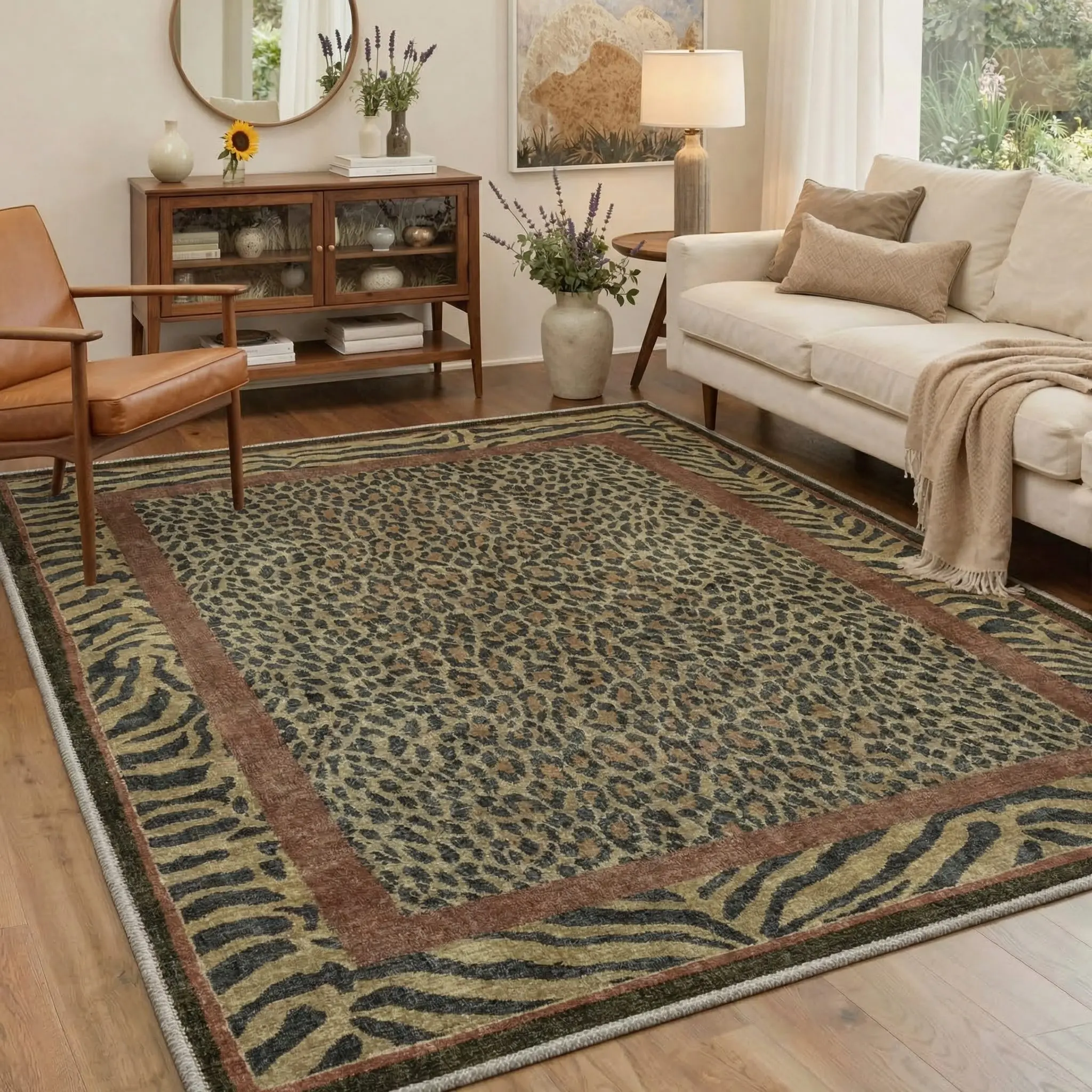 【Deals For You Days】GENIMO Carpet – Soft, Non-Slip, Pet Friendly, Machine Washable Area Rug, Floor Rug Perfect for Living Room, Bedroom, Kitchen, Hallway, Modern Home Decor ,ARN1783-LINEN