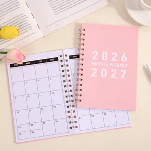 1 Pc 2026-2027 Spiral Bound Planner, A4 Size, Weekly Monthly Daily Planner, Dated Academic Notebook with To-Do List, Productivity & Goal Setting, Black & Pink for Students, Professionals, School, Home, Office