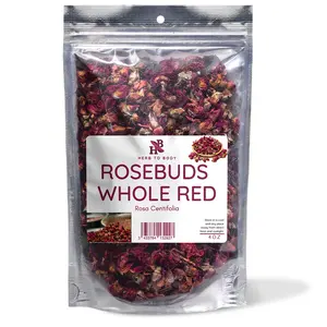 Herb To Body Rosebuds Whole Red | Rosa Centifolia | Wildcrafted | 4oz Beverage Tea