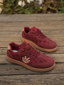 Women's Wine Thick Sole Elevator Shoes, Spring New Retro Casual Sneakers, Height Increasing Comfortable Board Shoes