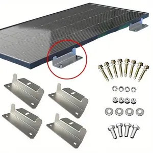 4 Set Solar Panel Z Mounting Brackets - Sturdy Supports for RV Boat Camper Solar Installation, Silvery Fixing Bracket Set
