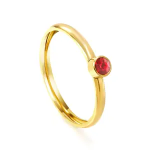 Statement Gold Tiny Red Diamond Ring