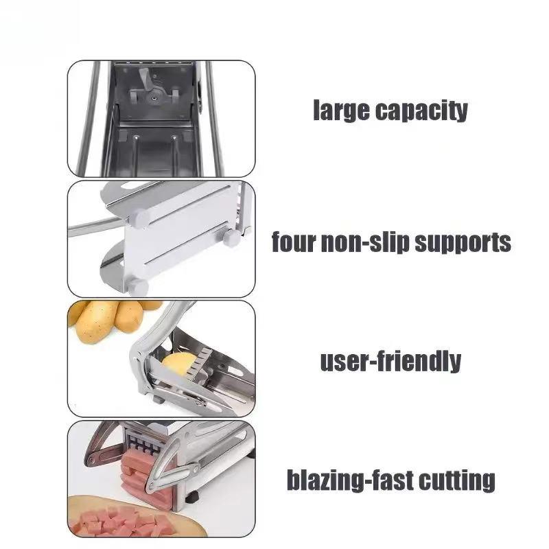 Multi-function kitchen chopping artifact stainless steel vegetable cutter French fries machine + onion vegetable shredder household essential