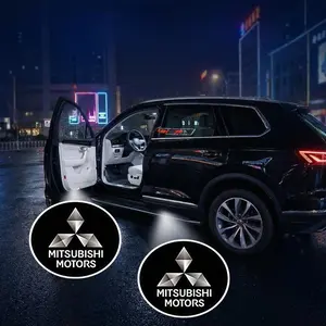 2/4Pcs Mitsubishi Gti Door Projection Light/laser Lamp/new Welcome Light/modified Decoration Floor Lamp (batteries Not Included