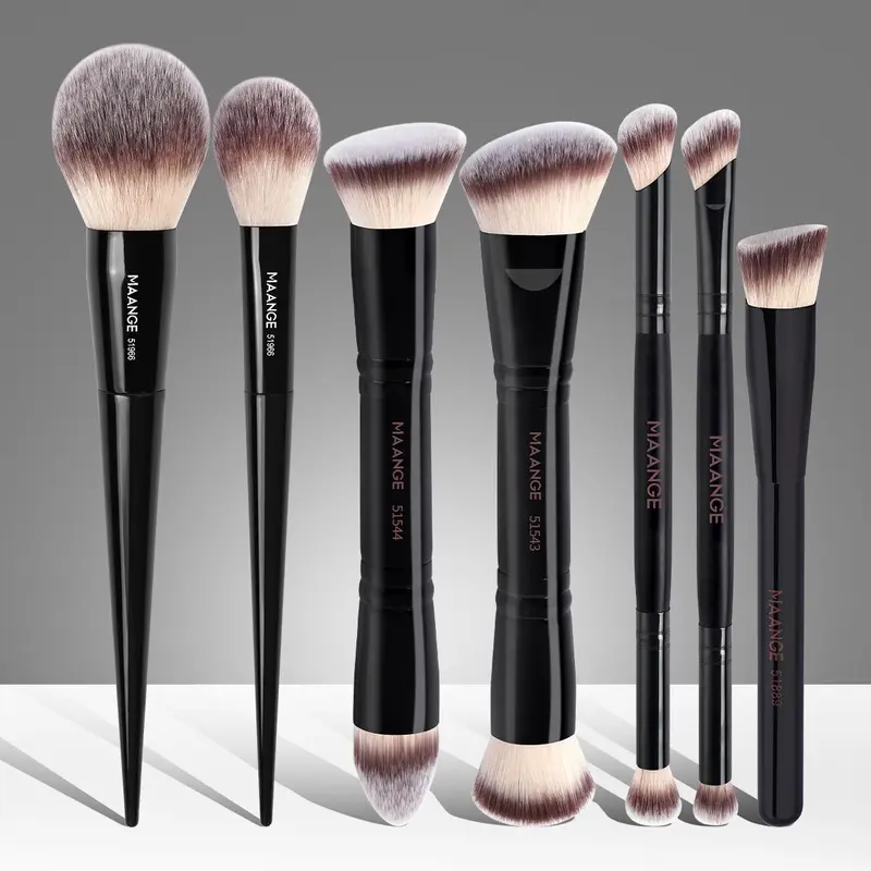 MAANGE 7pcs Makeup Brush Set,Foundation Brush Loose Powder Brush Blush Brush Concealer Brush Contour Brush Eyeshadow Brush Detail Brush,Essential Beauty Brushes for Flawless Application,Perfect for Professionals and Beginners,Gift for Women & Girls