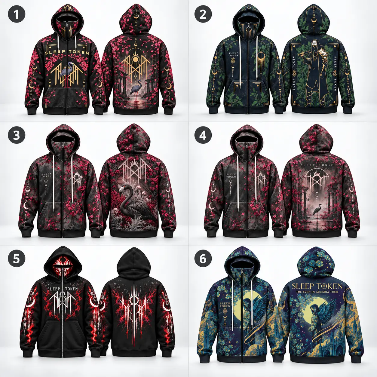 Sleep Token Inspired Masked Hoodie, Full Zip Face Mask Hoodie, Gothic Streetwear Jacket, Unisex Oversized Zip Up Hoodie, Music Fan Gift