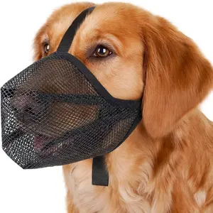 1pc dog muzzle, suitable for small, medium, and large dogs. Soft mesh muzzle, prevents biting and scavenging, with adjustable breathable guard, suitable for German Shepherds, Labradors, and Golden Retrievers.