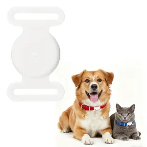 PETAXCELL Dog Collar Tag, Dog Tracker Holder Silicone Tag Protective Case Waterproof Cat Collar Holder, Intended for Pet Puppies Kittens Tracking Accessories