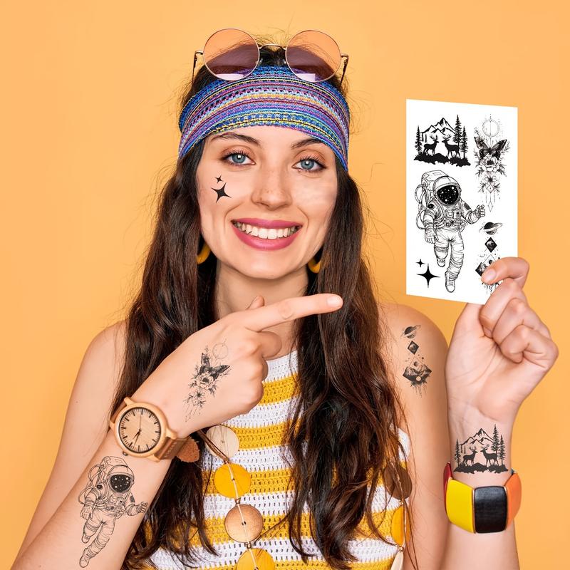 10 Pieces Black Space Temporary Tattoo, Geometric Planet Fake Tattoo Sleeves, Suitable for Women Men Adult, 3D Star Moon Sun Solar System Tattoo Sticker Universe Astronaut Galaxy Arm Art Design-Easy to Apply and Remove, Durable and Durable. 10 Pieces Black Space Temporary Tattoo, Geometric Planet Fake Tattoo Sleeves, Suitable for Women Men Adult, 3D Star Moon Sun Solar System Tattoo Sticker Universe Astronaut Galaxy Arm Art Design-Easy to Apply and Remove, Durable and Durable.