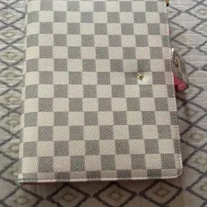 Plaid Leather A5 Six-Ring Binder, Durable Office & School Supplies Organizer, Fashionable File Storage Solution, Office Accessories