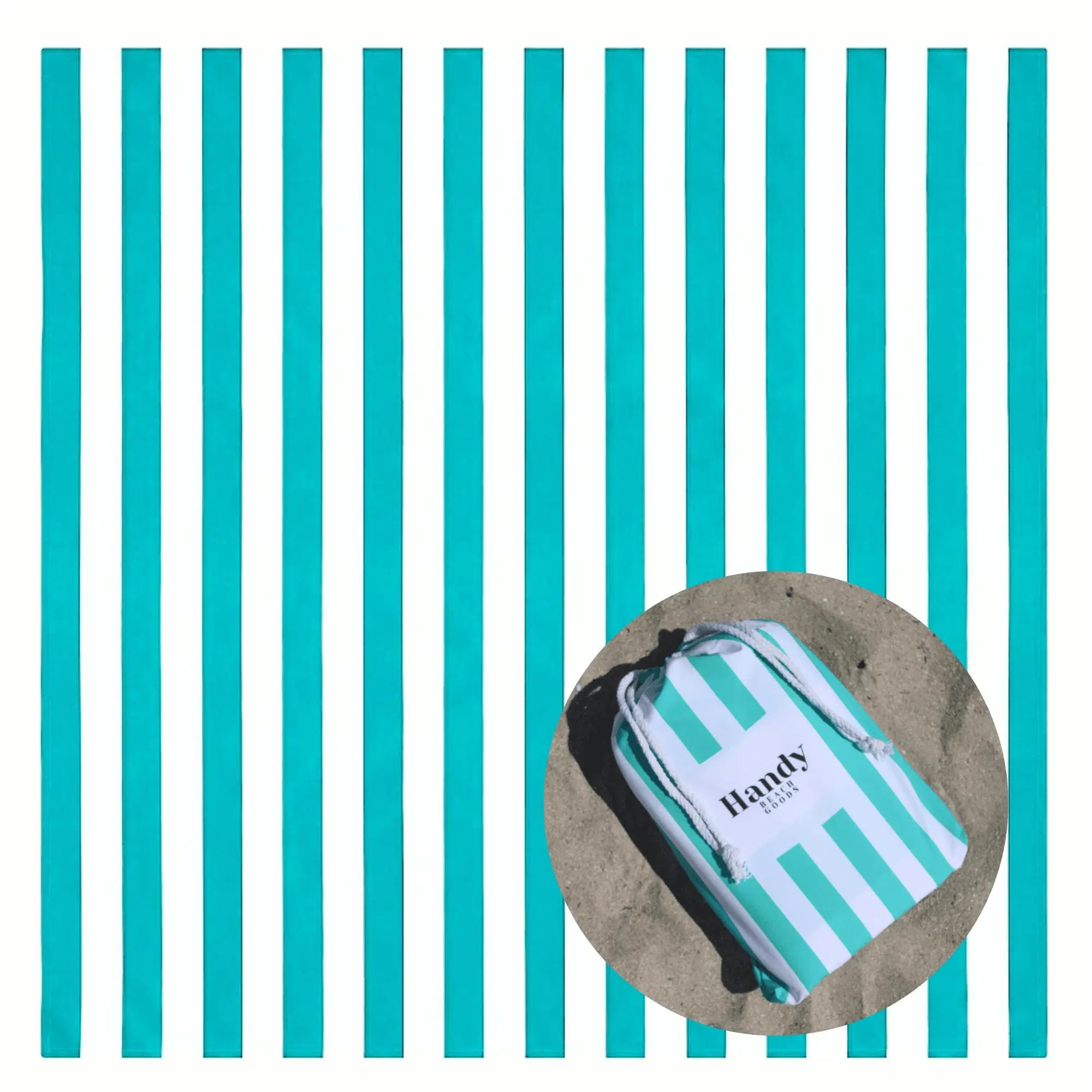 Oversized 7x7 ft Beach Blanket, Waterproof & Sand-Repellent Outdoor Mat Made from Recycled Fabric with Umbrella Port & Hidden Storage Pockets, Outdoor Blankets, Portable Outdoor Blanket