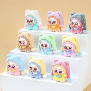 Fluffy bear hat cute figure| Knitted hat mini doll desktop decoration Bear ornament Cute Cartoon Figurine Cute Collectible Figurines Cute Animal Design| Style selection is not supported. Please do not place an order if you mind.