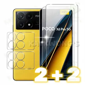 KAYKWONG'S Ultra HD Glossy Protection Kit for Xiaomi Poco X7/x6/x5, F8/f7/f6/f5, M7/m6 Pro, 2 Screen & 2 Lens Protectors, 9h+ Scratch-Resistant, Oil Repellent