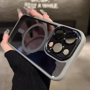 High transparency back phone case Wireless Charge Case For iPhone 16 15 14 13 11 12 11 Pro Max Plus Magnetic For Magsafe High Quality Cover