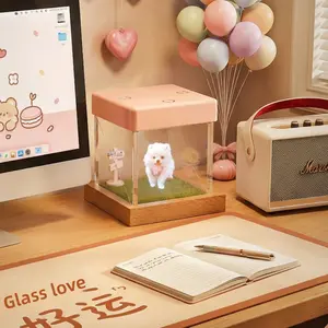 Pet 3D Hologram Projection Box AI Companion Memorial Keepsake For Dogs Cats Heated Outdoor Dog House with Heating Pad human sized bed cat tree Breathable Elevated Cooling Curved Foam Stairs Ramp Gothic Coffin Wheeled Wooden Crate Soft Foldable Cushion