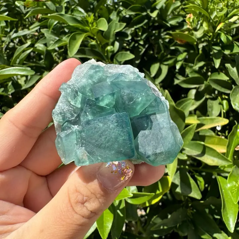 Green Cubic Fluorite fluorite cluster, raw fluorite, green fluorite, fluorite Mineral Specimen B
