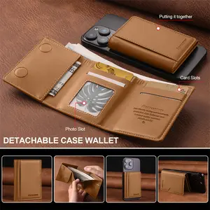 Luxury Mobile Phone Wallet Stand Storng Magnet Card Bag Flip Pocket Card Luxury PU Leather Bag Wallet