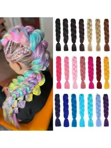 Handmade Braided Wig for Men & Women, Colorful Gradient Solid Braid Design Big Braid Hairpiece, Versatile Stylish Accessory for Daily Wear, Soft Synthetic Hair Wigs