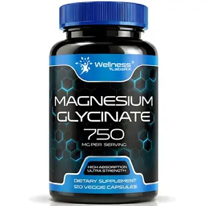 Magnesium Glycinate Capsules, Pure Complex, High Absorption Supplement - 120 Count