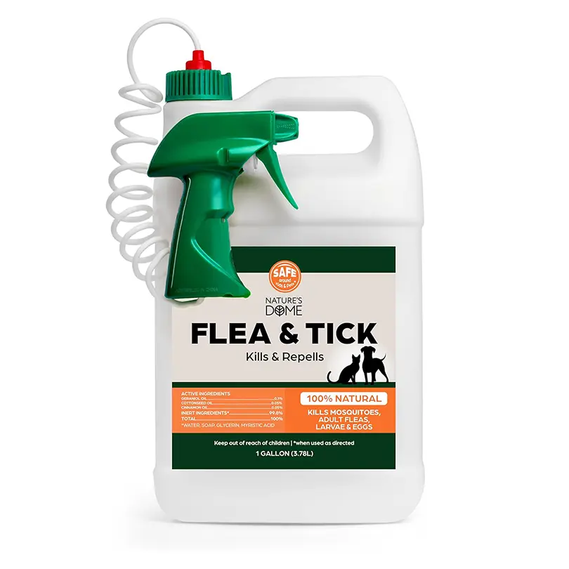 Nature’s Dome Outdoor Flea & Tick Spray – 1 Gal, Naturally Effective Insect Control for Dog & Cat