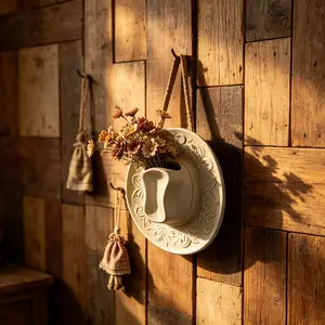 Indoor Plant Hanging Wall Planter, Resin Cowboy Style Floral Wall Vase, Suitable for Bathroom, Living Room, Office, Home Decor