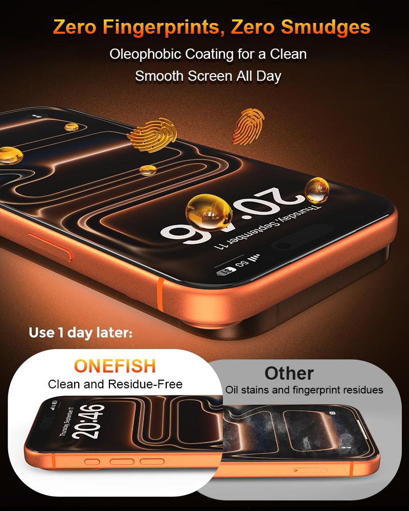 One Fish 360° Privacy Screen Protector 2 Pack for iPhone Full Coverage Anti-Spy Electroplated Fingerprint-Proof 4 Sides Protection One Fish 360° Privacy Screen Protector 2 Pack for iPhone Full Coverage Anti-Spy Electroplated Fingerprint-Proof 4 Sides Protection