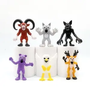 6-Piece Set 99 Nights Horror Game Deer Doll figurines, Office Home Decor Figurines, Perfect Gift for Game Collectors, 99 Night Deer Handmade Statue