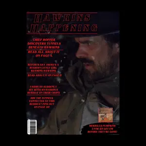 Jim Hopper themed magazine poster