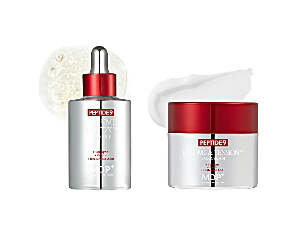 MDP+ Peptide 9 Volume Duo Firming Boost Set - Bio Tox Ampoule Pro, Tension Tox Cream Pro Complete Face Cream & Daily Routine Hydration Care Kit, Face Cream Set