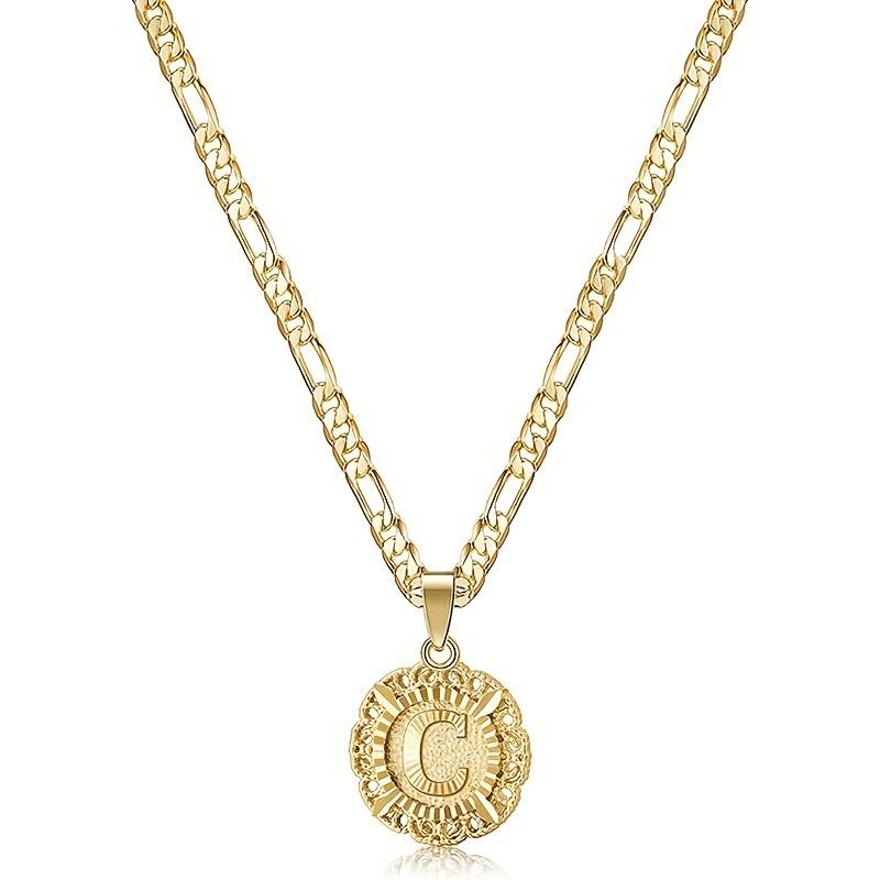 26-letter pendant necklace with initials of your name, round, trendy and versatile clavicle necklace
