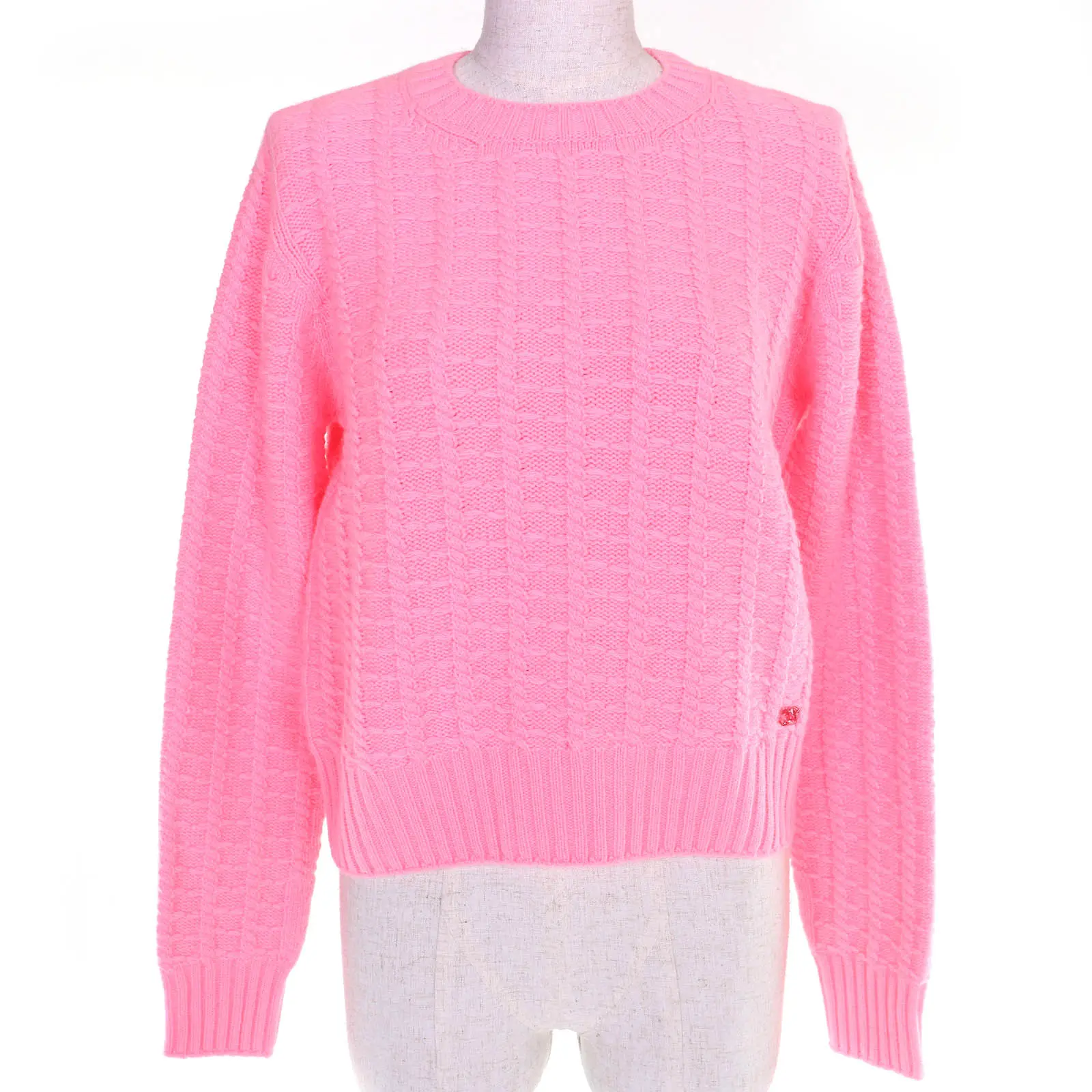 Pre-owned CHANEL Wool Small Leather Goods COCO Mark Cashmere Pullover